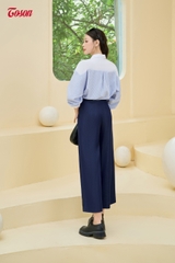 24014T63 - Quần culottes bò giấy xanh than, ống bấu mí Limitted.