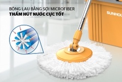 Bông lau nhà Microfiber xoay 360 độ Sunhouse KS-CO350M