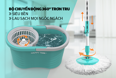 Bộ lau nhà xoay 360 độ Happy Time KH-CL330PB - Xanh