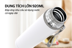 Bình giữ nhiệt inox 304 Sunhouse 920ml KS-TU920FW (màu trắng)