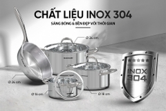 Bộ nồi chảo inox Sunhouse SHG808