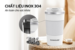 Cốc giữ nhiệt inox 304 Sunhouse 500ml KS-TU500SW (màu trắng)