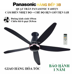 Quạt trần sensor 5 cánh Panasonic F-60FEN (remote)