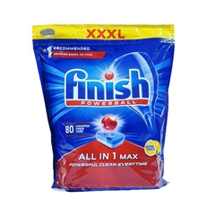 Viên rửa chén Finish all in 1 max 80 viên - Hương chanh