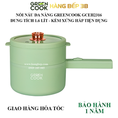 Nồi nấu đa năng Green Cook 1.6 lít GCEH2316