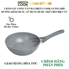 Chảo sâu lòng vân đá Green Cook 20cm GCP02-20IH