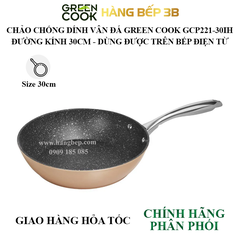 Chảo sâu lòng vân đá Green Cook 30cm GCP221-30IH