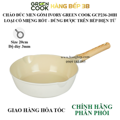 Chảo sâu lòng Green Cook 20cm GCP236-20IH có miệng rót