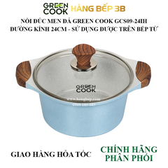 Nồi đúc men đá xanh Sapphire Green Cook 24cm GCS09-24IH