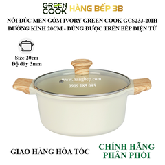 Nồi đúc men gốm Ivory Green Cook 20cm GCS233-20IH