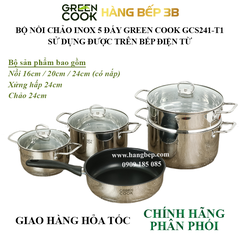 Bộ nồi chảo Green Cook GCS241-T1