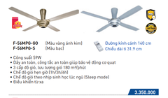 Quạt trần 4 cánh Panasonic F-56MPG-GO (remote)