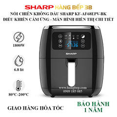 Nồi chiên không dầu Sharp KF-AF68EPV-BK - 6.8 lít