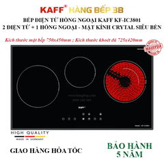 Bếp ba điện từ hồng ngoại Inverter Kaff KF-IC3801