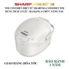 Nồi cơm điện tử Sharp 1.5 lít KS-COM150EV-WH