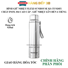 Bình giữ nhiệt inox 304 Sunhouse 920ml KS-TU920FI (inox)