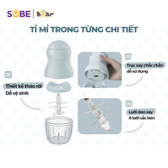 Máy xay thịt Bear 0.3 lít GR-B03V8 (8 lưỡi dao)