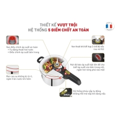 Nồi áp suất inox Tefal Secure 5 Neo 4 lít P2534237 - sử dụng bếp từ