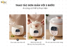 Nồi nấu chậm Bear 0.8 lít SUBE001 (màu vàng)