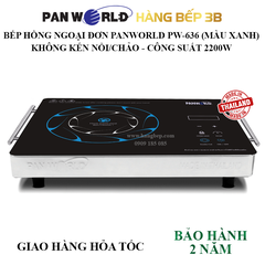 Bếp hồng ngoại Panworld PW-636(B) sản xuất Thái Lan, 2 vòng nhiệt