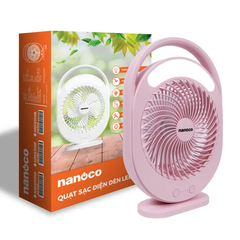 Quạt sạc điện mini Nanoco NRF6310P màu hồng