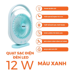 Quạt sạc điện mini Nanoco NRF6310B màu xanh