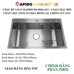 Chậu rửa bát inox 304 Rapido RS-6045-3SW (chậu đơn)