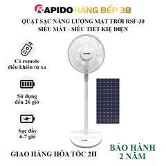 Quạt sạc năng lượng mặt trời RSF-30