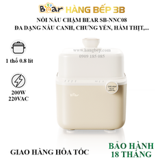 Nồi nấu chậm Bear 0.8 lít SB-NNC08 bảng Tiếng Việt