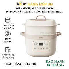 Nồi nấu chậm Bear 1.6 lít SB-NNC16 bảng Tiếng Việt