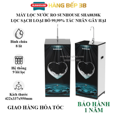 Máy lọc nước RO Sunhouse SHA8838K - 9 lõi lọc