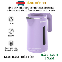 Bình đun siêu tốc 2 lớp Sunhouse SHD1368KB 1.8 lít