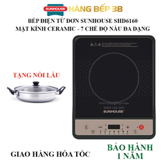 Bếp điện từ cảm ứng Sunhouse SHD6160 tặng nồi inox