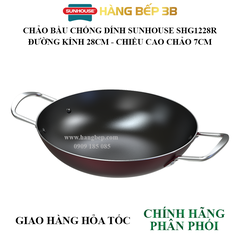 Chảo bầu chống dính Sunhouse 28cm SHG1228R