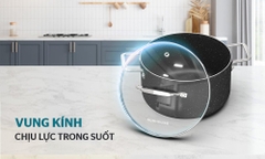 Bộ nồi siêu bền đá đáy từ Sunhouse SHG7878MB