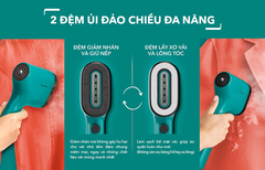 Bàn ủi hơi nước cầm tay Tefal Pure Pop DT2024E1 - Xanh lơ