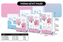 Tủ nhựa trẻ em 2 cánh Happy Kids Sunhouse KS-CA950G1