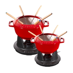 Staub - Bộ Fondue màu đỏ cherry