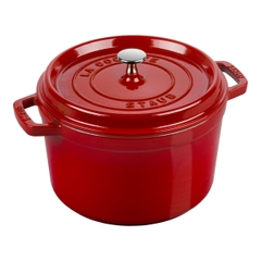 Nồi gang STAUB tròn cao màu đỏ cherry - 24cm (4.75L)