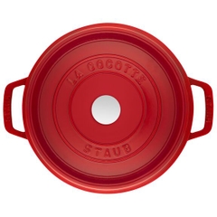 Nồi gang STAUB tròn cao màu đỏ cherry - 24cm (4.75L)