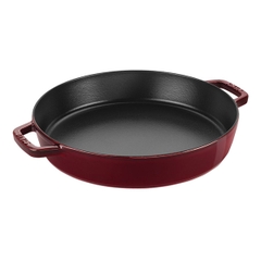 Chảo gang hai quai STAUB màu đỏ lựu - 33cm (B)