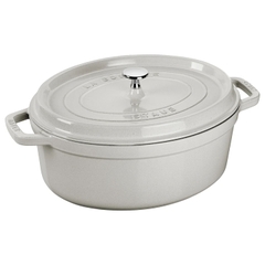 Nồi gang STAUB oval màu nấm trắng - 37cm (8L)