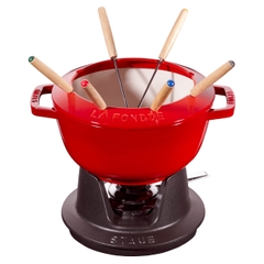 Staub - Bộ Fondue màu đỏ cherry