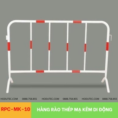 Hàng rào thép mạ kẽm sơn trắng đỏ di động, KT 1,5x1m