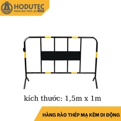 Hàng rào thép mạ kẽm sơn đen di động, KT 1,5x1m