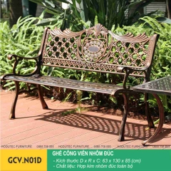 Ghế công viên nhôm đúc nghệ thuật GCV.N01D