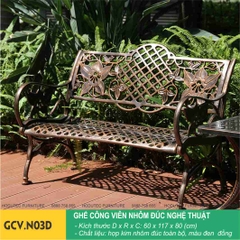 Ghế công viên nhôm đúc nghệ thuật GCV.N03D