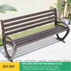 Ghế công viên hợp kim nhôm có tựa GCV.N07