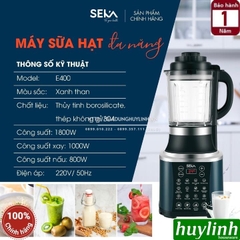 Máy làm sữa hạt đa năng SEKA E400 - 1.7 lít - 14 chức năng