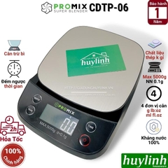 Cân điện tử nhà bếp Promix CTDP-06 - Chống nước - tối đa 5000g - 4 đơn vị cân - Đồng hồ đếm ngược